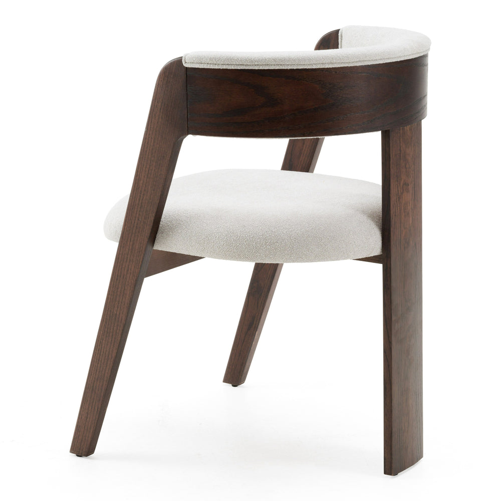 Washington - Modern Off-White Fabric + Brown Oak Dining Chair (Set of 2)