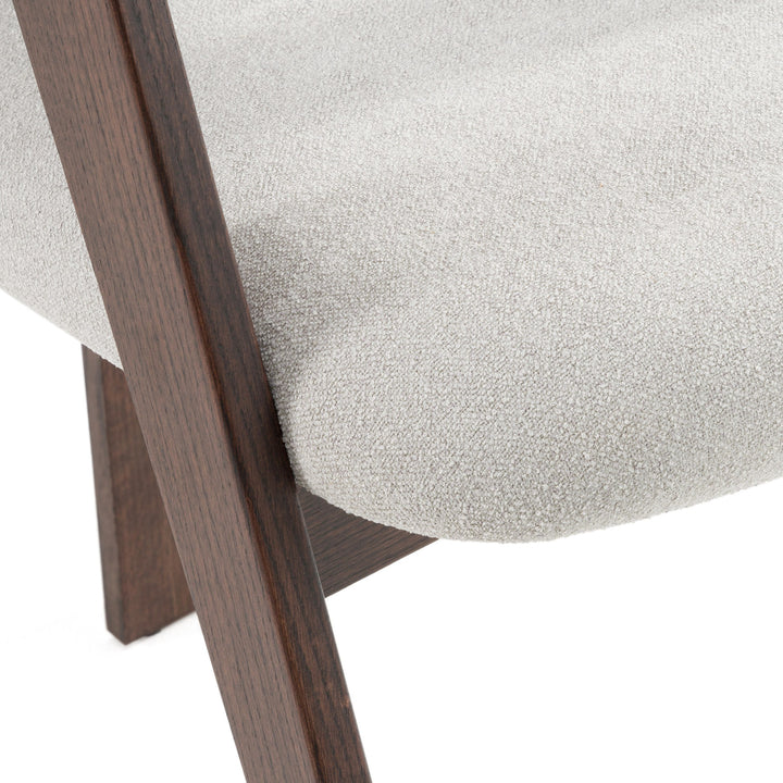 Washington - Modern Off-White Fabric + Brown Oak Dining Chair (Set of 2)