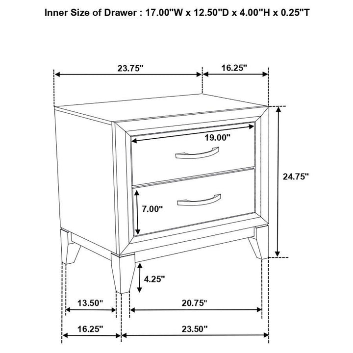 Watson - 2 - Drawer Nightstand - Gray Oak Accent Nightstand modern furniture Contempo Furniture