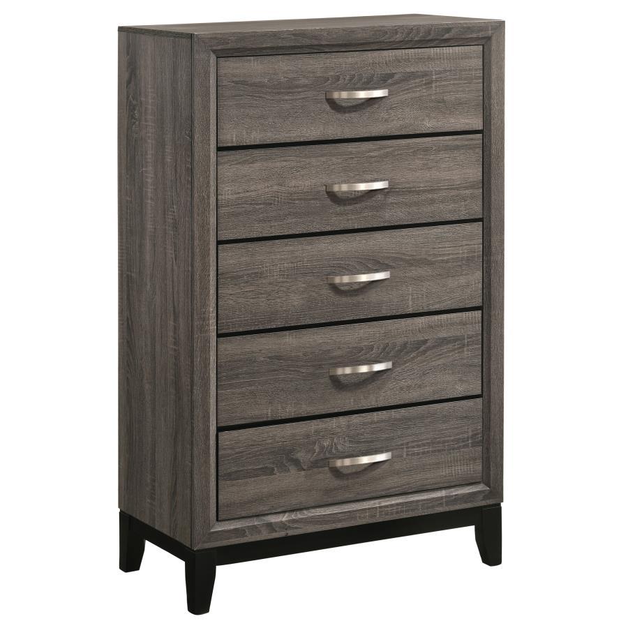 Watson - 5 - Drawer Bedroom Chest - Gray Oak Accent Chest modern furniture Contempo Furniture