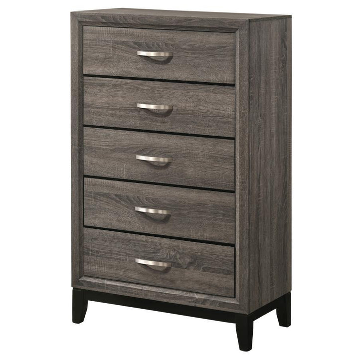 Watson - 5 - Drawer Bedroom Chest - Gray Oak Accent Chest modern furniture Contempo Furniture