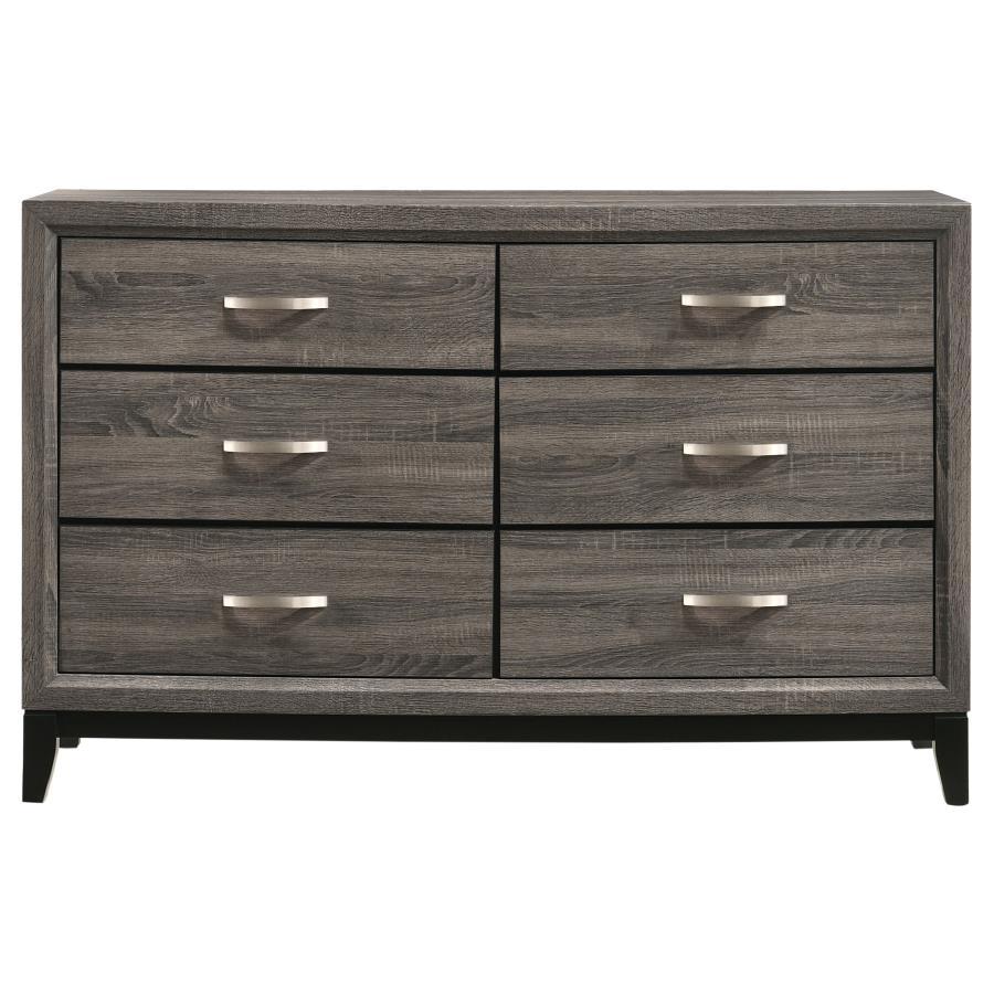 Watson - 6 - Drawer Dresser - Gray Oak Dressers modern furniture Contempo Furniture