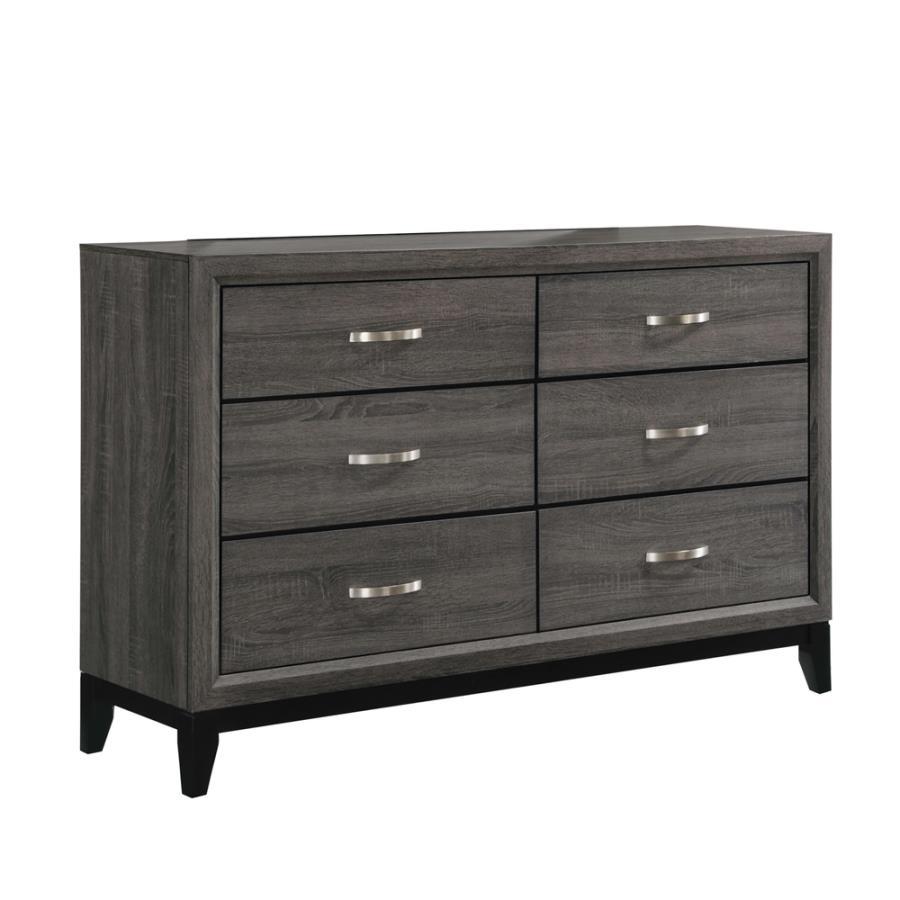 Watson - 6 - Drawer Dresser - Gray Oak Dressers modern furniture Contempo Furniture