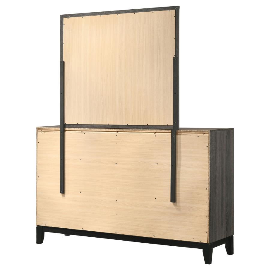 Watson - 6 - Drawer Dresser With Mirror - Gray Oak Dresser & Mirror modern furniture Contempo Furniture