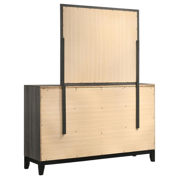 Watson - 6 - Drawer Dresser With Mirror - Gray Oak Dresser &amp; Mirror modern furniture Contempo Furniture
