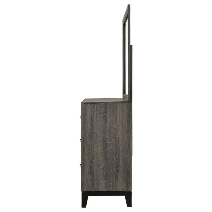 Watson - 6 - Drawer Dresser With Mirror - Gray Oak Dresser &amp; Mirror modern furniture Contempo Furniture