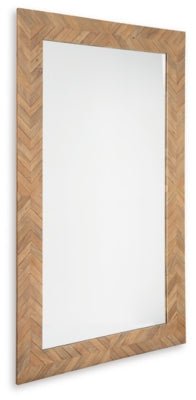 Waylane Floor Mirror - Light Brown Floor Mirror modern furniture Contempo Furniture