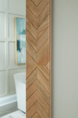 Waylane Floor Mirror - Light Brown Floor Mirror modern furniture Contempo Furniture