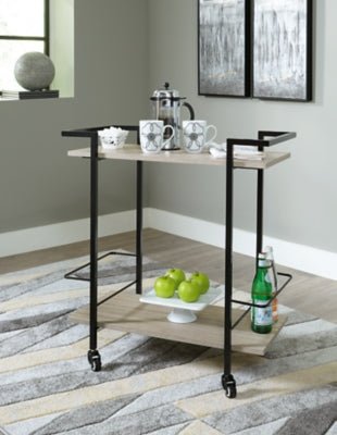 Waylowe Bar Cart - Dark Brown Bar Cart modern furniture Contempo Furniture