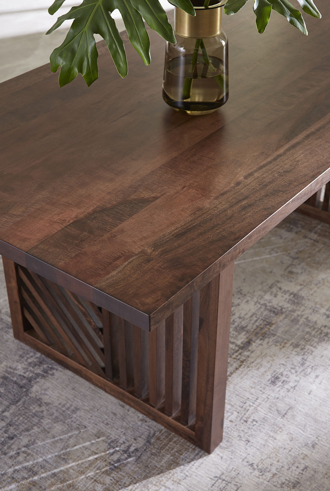 Modus Furniture Pgrr60 Fevano Solid Wood Rectangular Dining Table In Smoked Brown