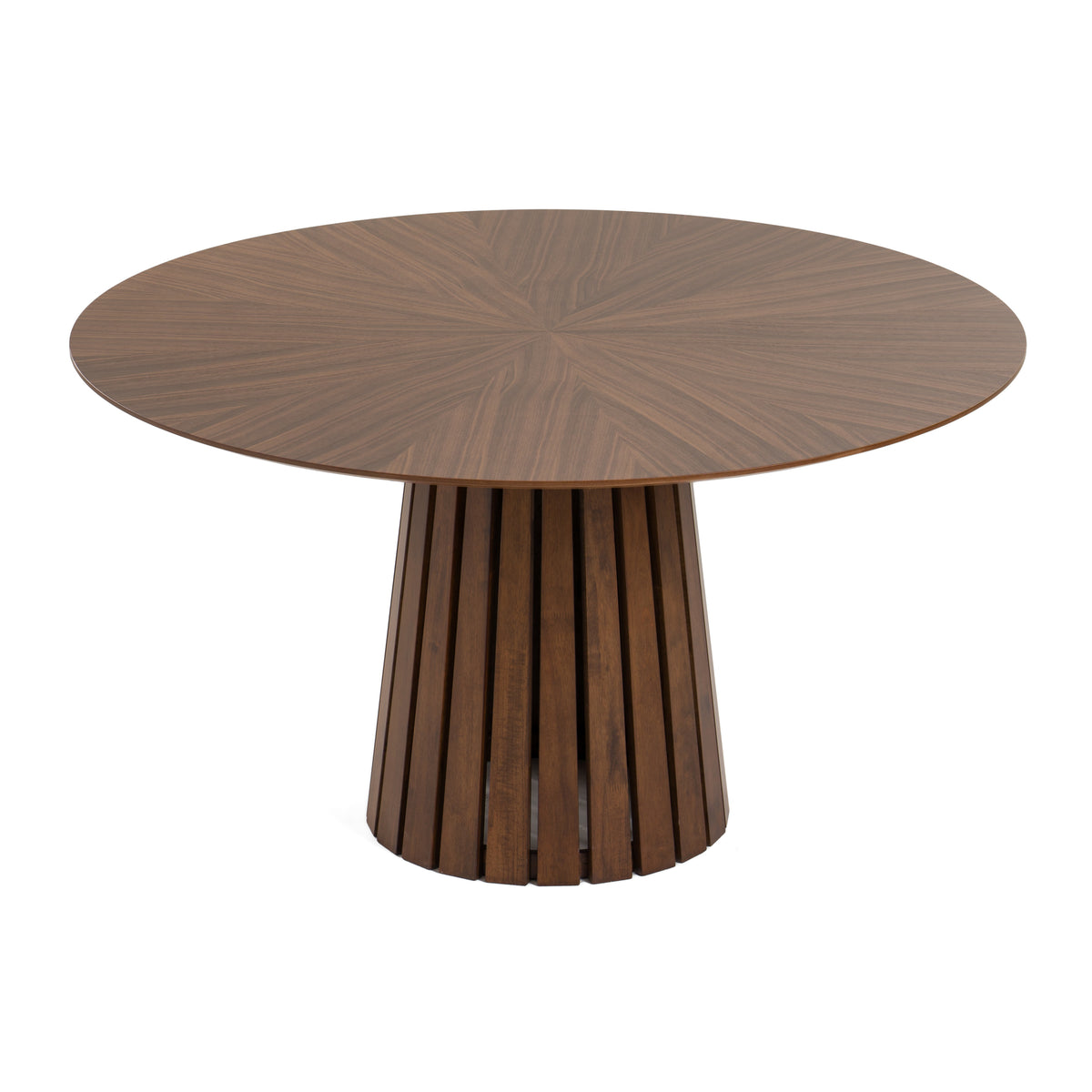 Weiss - Mid-Century Modern Walnut Round Dining Table - View 2