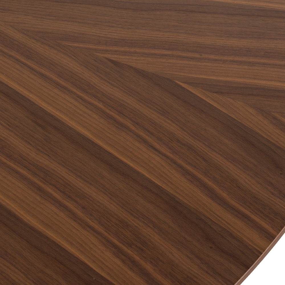 Weiss - Mid-Century Modern Walnut Round Dining Table - View 4