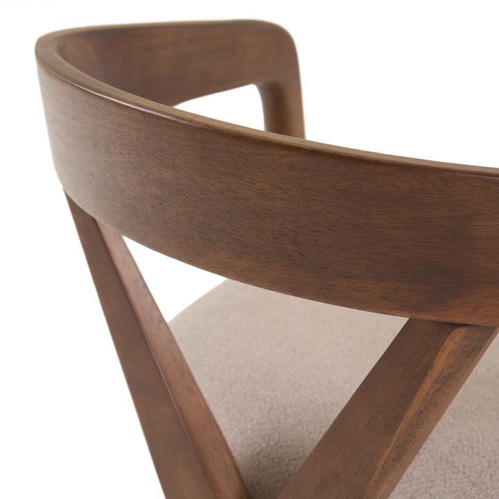 Weiss - Mid-Century Modern Walnut Round Dining Table  6 Chair Set