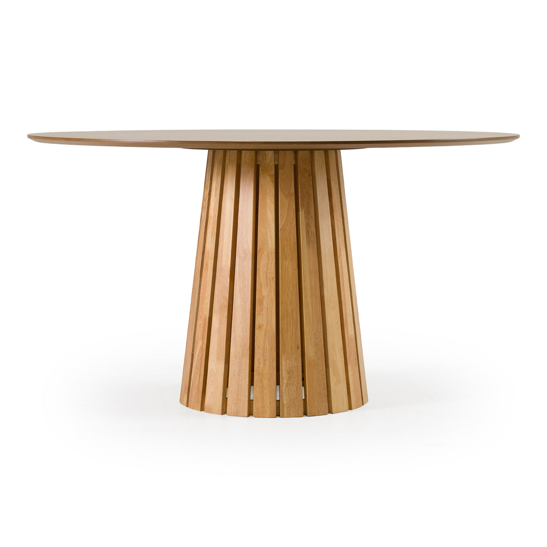 Weiss  Mid-Century Modern Natural Oak Round Dining Table