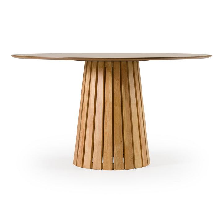 Weiss  Mid-Century Modern Natural Oak Round Dining Table