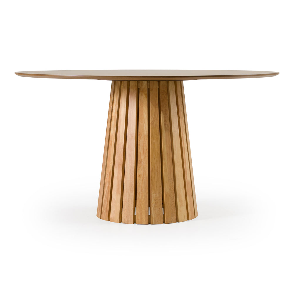 Weiss - Mid-Century Modern Natural Oak Round Dining Table