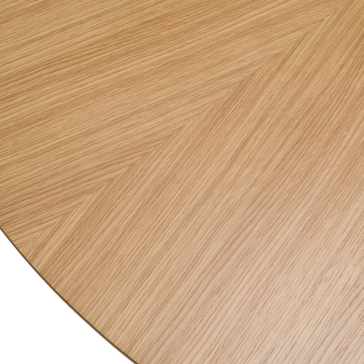 Weiss  Mid-Century Modern Natural Oak Round Dining Table