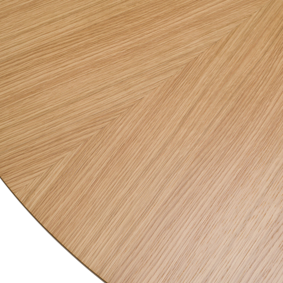 Weiss - Mid-Century Modern Natural Oak Round Dining Table