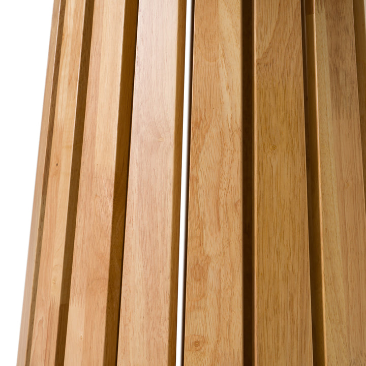 Weiss  Mid-Century Modern Natural Oak Round Dining Table