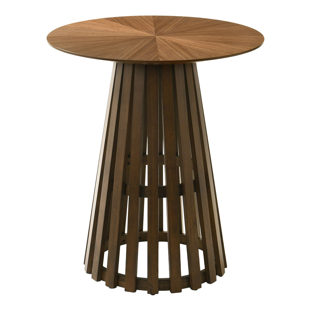 Weiss - Mid-Century Modern Walnut Round Bar Table