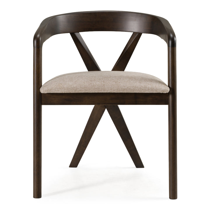 Weiss - Mid-Century Modern Light Grey Fabric  Wenge Dining Chair