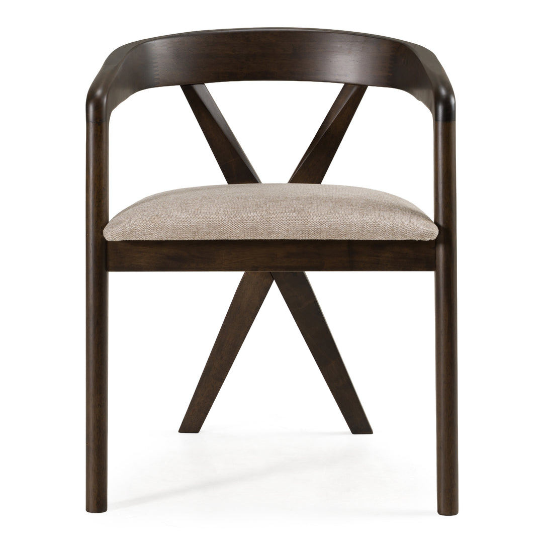 Weiss - Mid-Century Modern Light Grey Fabric + Wenge Dining Chair