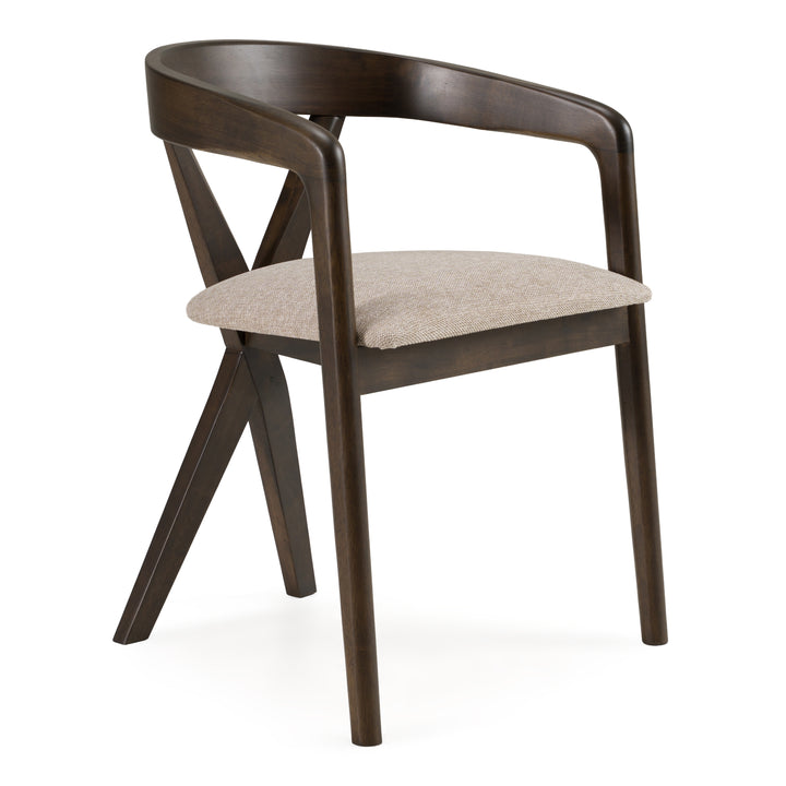 Weiss - Mid-Century Modern Light Grey Fabric  Wenge Dining Chair