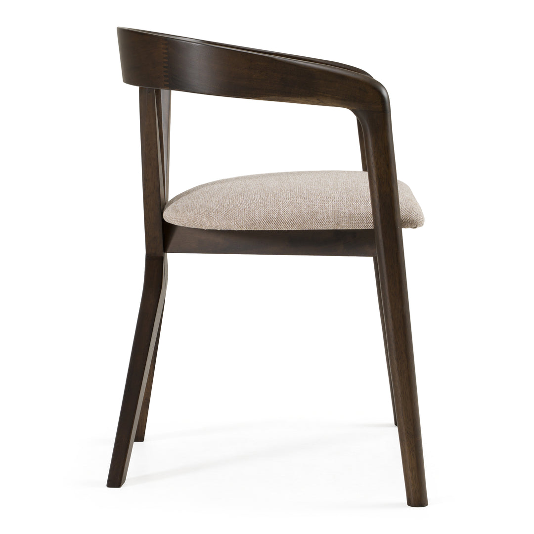 Weiss - Mid-Century Modern Light Grey Fabric  Wenge Dining Chair