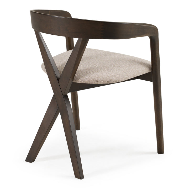 Weiss - Mid-Century Modern Light Grey Fabric + Wenge Dining Chair