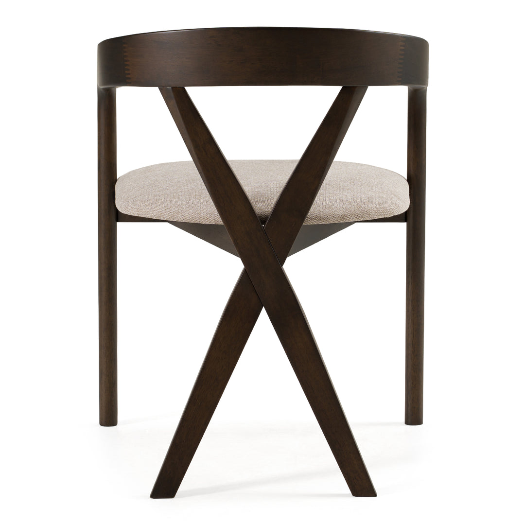 Weiss - Mid-Century Modern Light Grey Fabric  Wenge Dining Chair