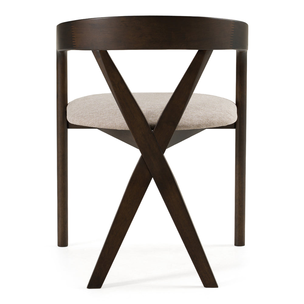 Weiss - Mid-Century Modern Light Grey Fabric + Wenge Dining Chair - View 8
