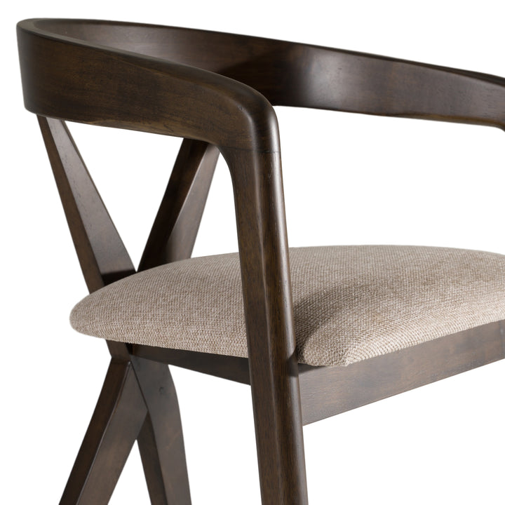 Weiss - Mid-Century Modern Light Grey Fabric  Wenge Dining Chair