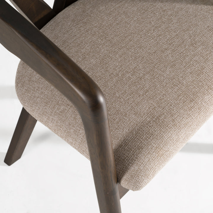 Weiss - Mid-Century Modern Light Grey Fabric + Wenge Dining Chair