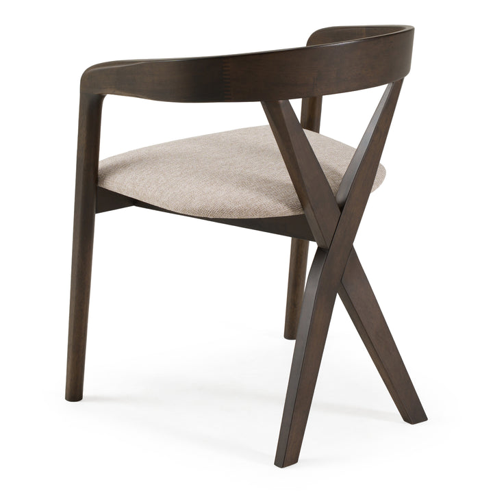 Weiss - Mid-Century Modern Light Grey Fabric + Wenge Dining Chair