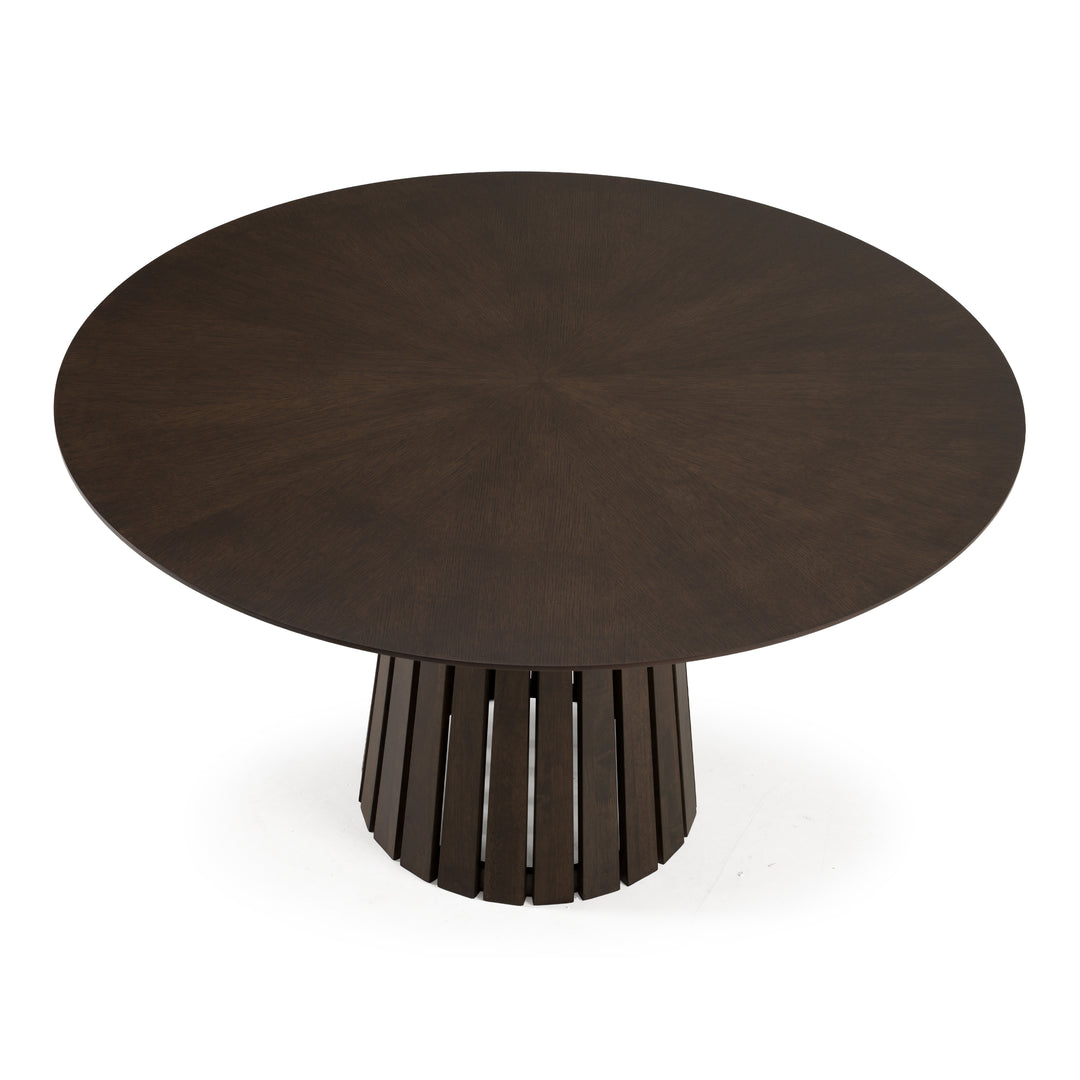Weiss  Mid-Century Modern Wenge Round Dining Table