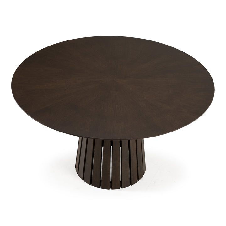 Weiss  Mid-Century Modern Wenge Round Dining Table