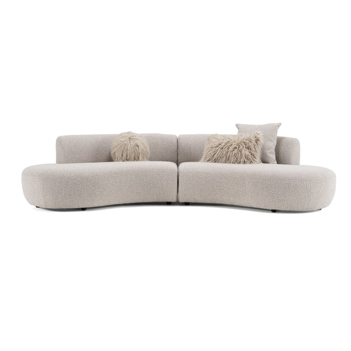 Weldon - Modern Grey Fabric Curved Sectional