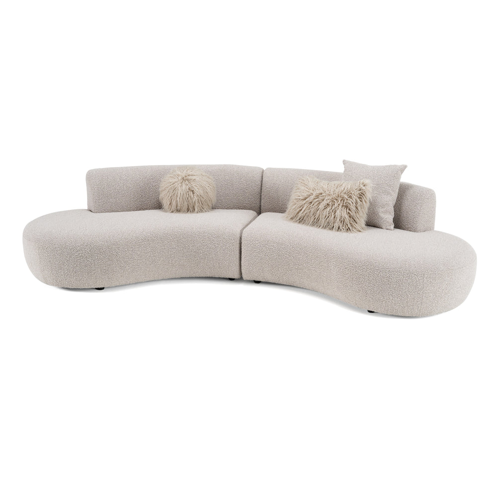 Weldon - Modern Grey Fabric Curved Sectional - View 3