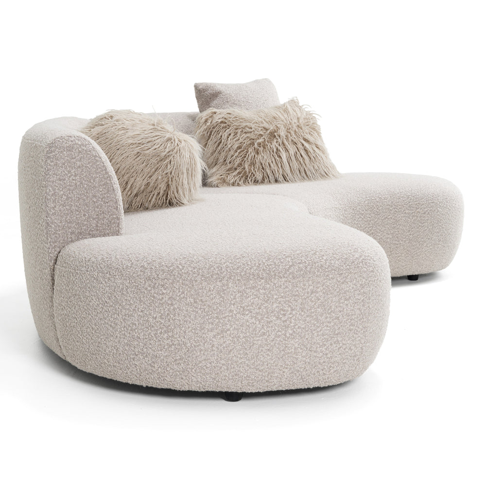 Weldon - Modern Grey Fabric Curved Sectional - View 4