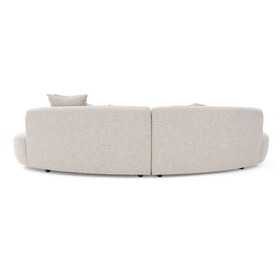 Weldon Modern Grey Fabric Curved Sectional