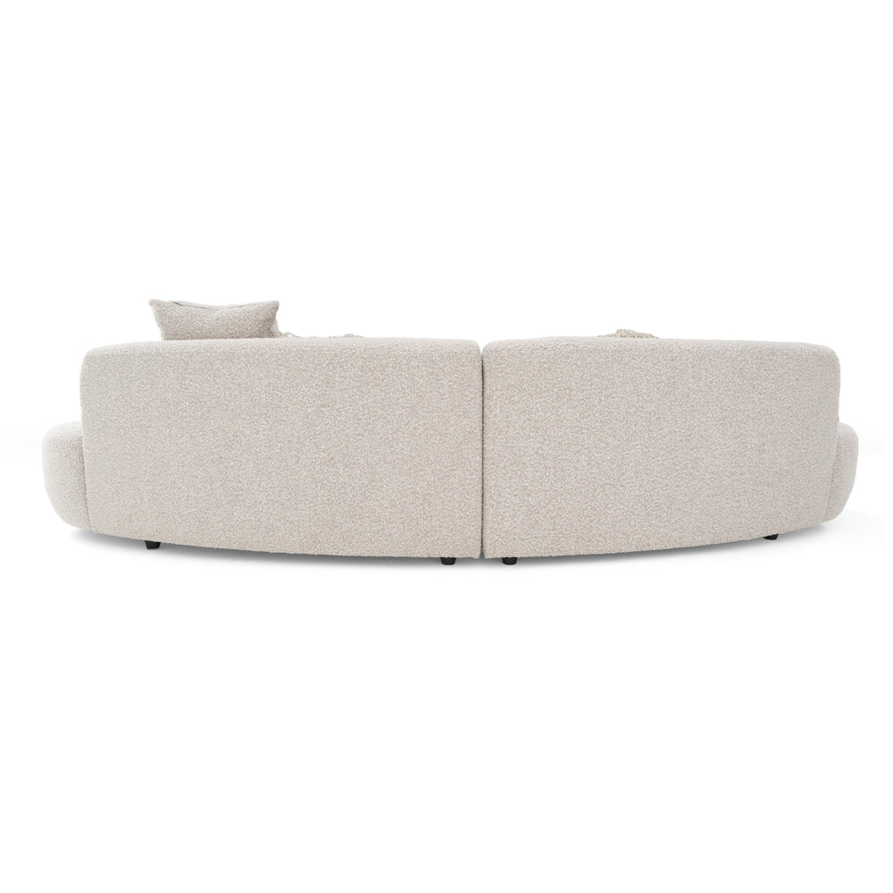 Weldon - Modern Grey Fabric Curved Sectional - View 5