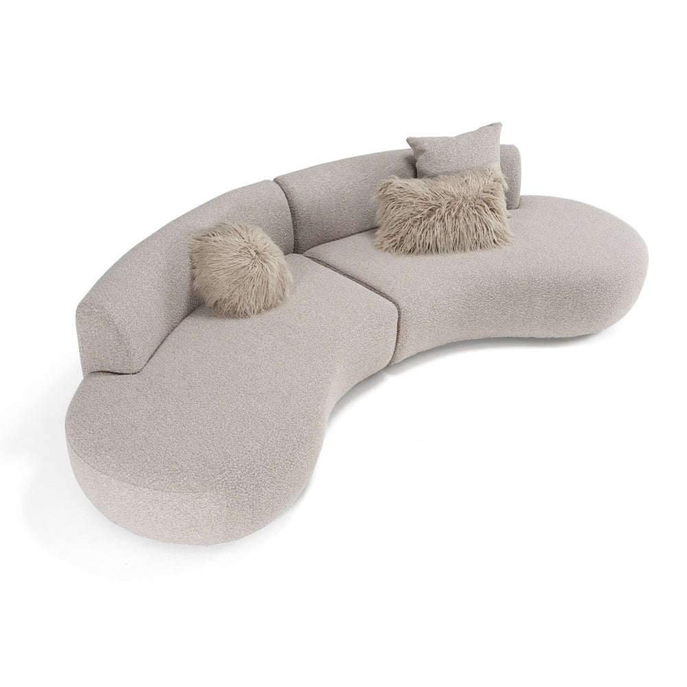 Weldon - Modern Grey Fabric Curved Sectional - View 2