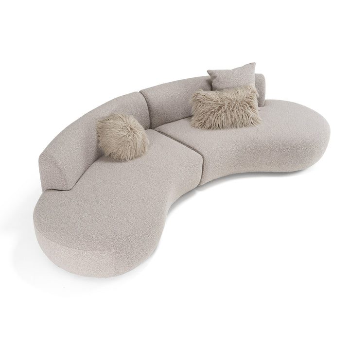Weldon - Modern Grey Fabric Curved Sectional