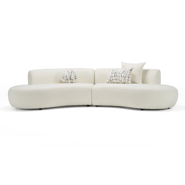 Weldon - Modern Cream Fabric Curved Sectional Sofa