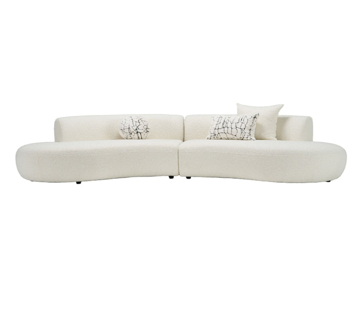Weldon - Modern Cream Fabric Curved Sectional