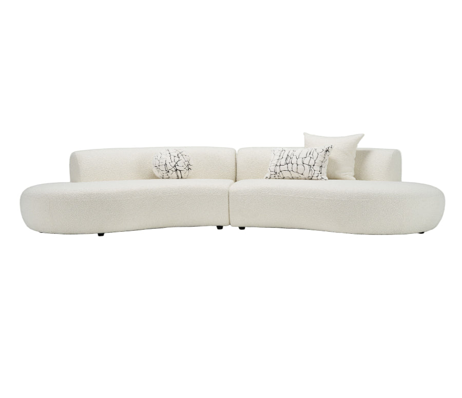 Weldon - Modern Cream Fabric Curved Sectional