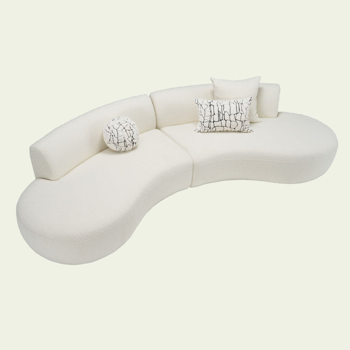 Weldon - Modern Cream Fabric Curved Sectional