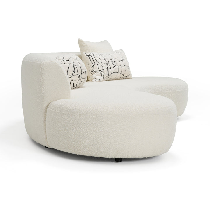 Weldon - Modern Cream Fabric Curved Sectional Sofa
