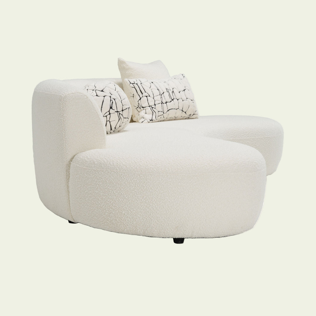 Weldon - Modern Cream Fabric Curved Sectional