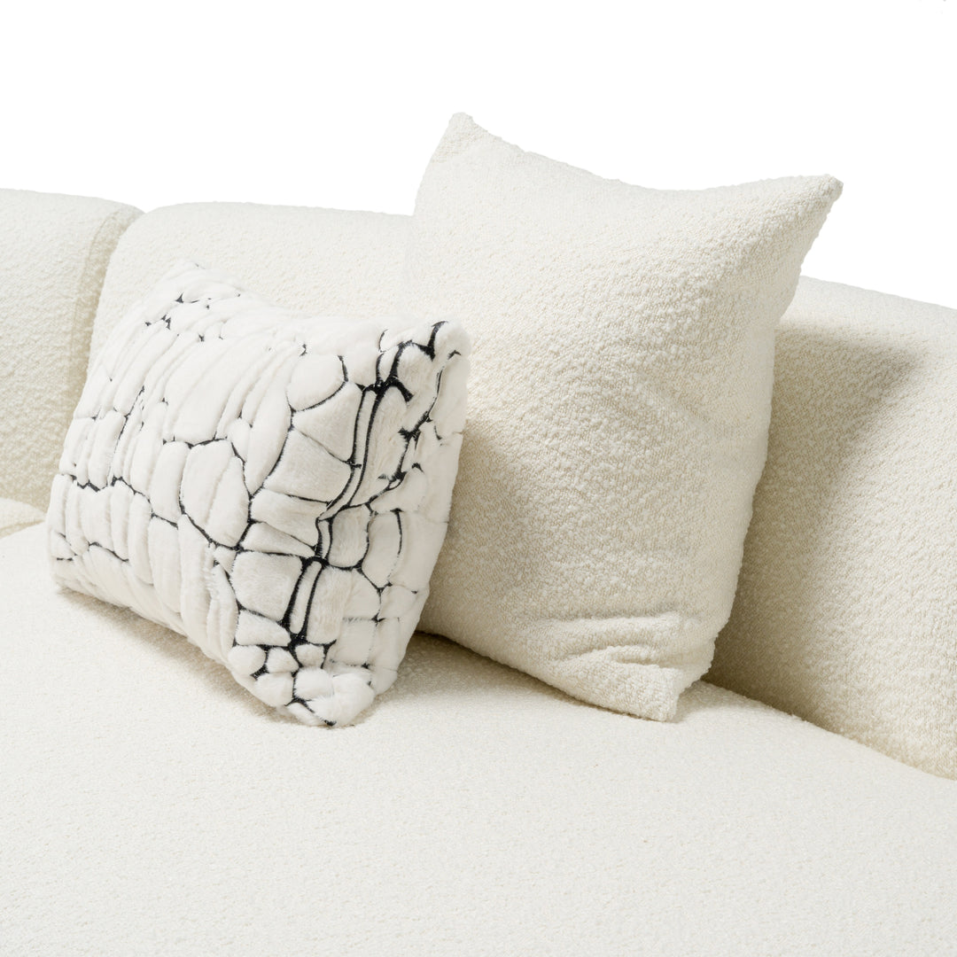 Weldon - Modern Cream Fabric Curved Sectional Sofa